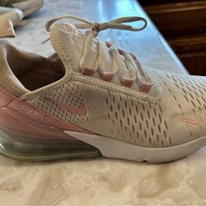 Nike Women's Air Max 270 White and Pink Sneakers